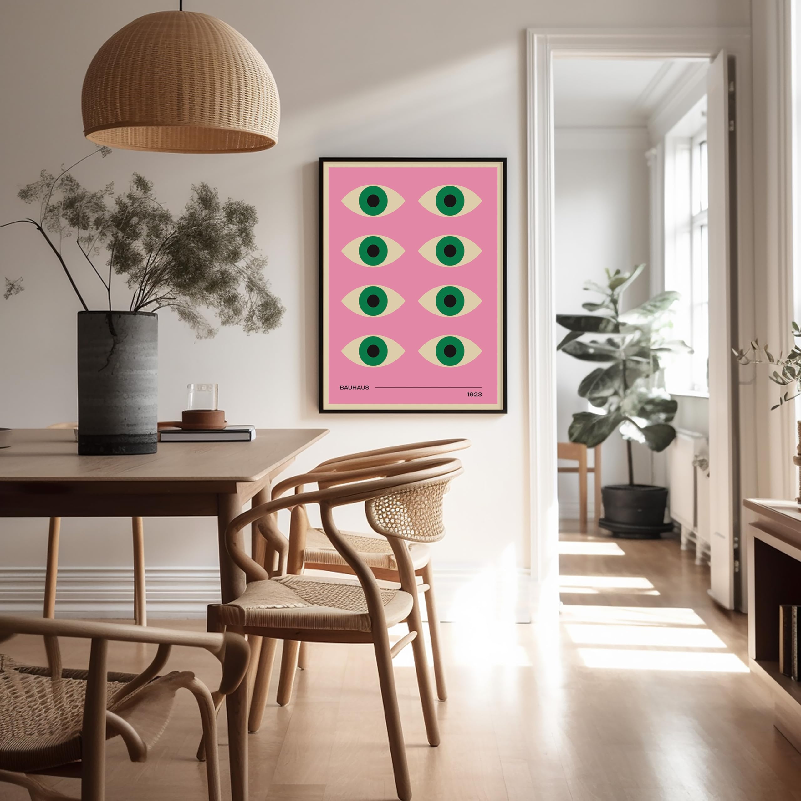 Monem Art Bauhaus Poster - Green Eyes Print - Graphic Design Art - Geometric Art - Chic Boho Art - Mid Century Modern Art - Abstract Art - Living Room or Bedroom Decor - 8x10 UNFRAMED Wall Art - Image 5
