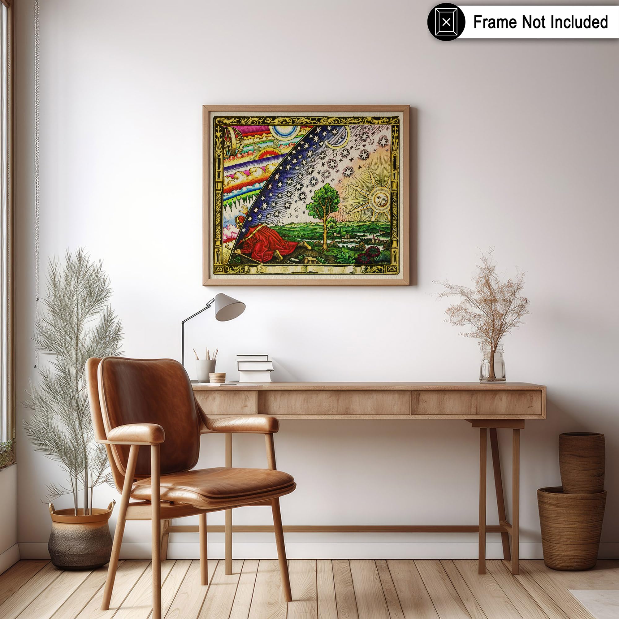 Monem Art Vintage Flat Earth Map Print - Retro Flammarion Engraving Poster - Astronomy Art - Gift for Men & Women - Gothic Decor for Living Room or Bedroom - 8x10 UNFRAMED Wall Art - Image 6