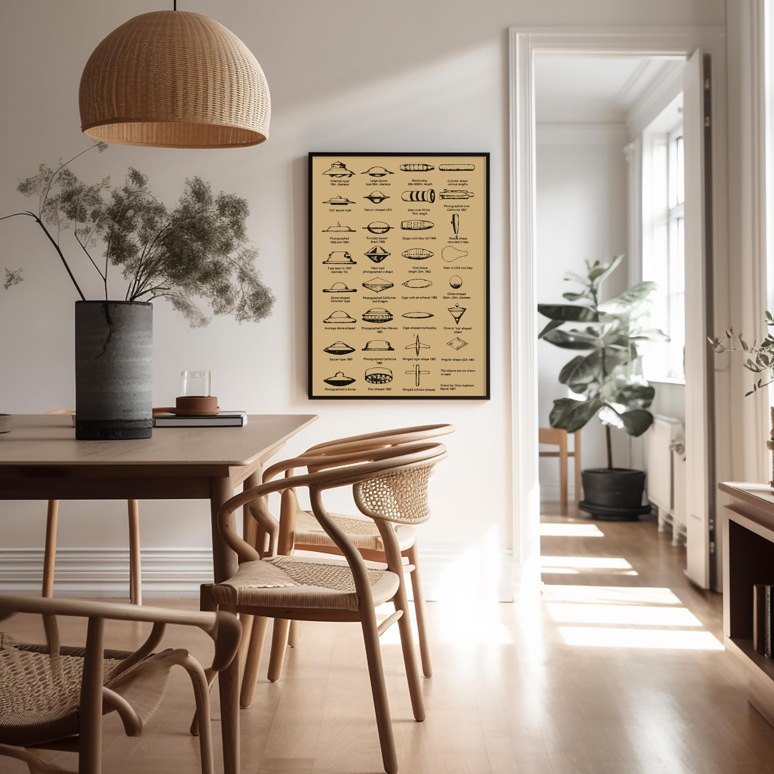 Monem Art Vintage UFO Identification Chart Poster - Retro Ufology Print - Science Fiction Art - Area 51 Art - Gift for Him & Her - Decor for Dorm, Living Room or Bedroom - 8x10 UNFRAMED Wall Art - Image 5
